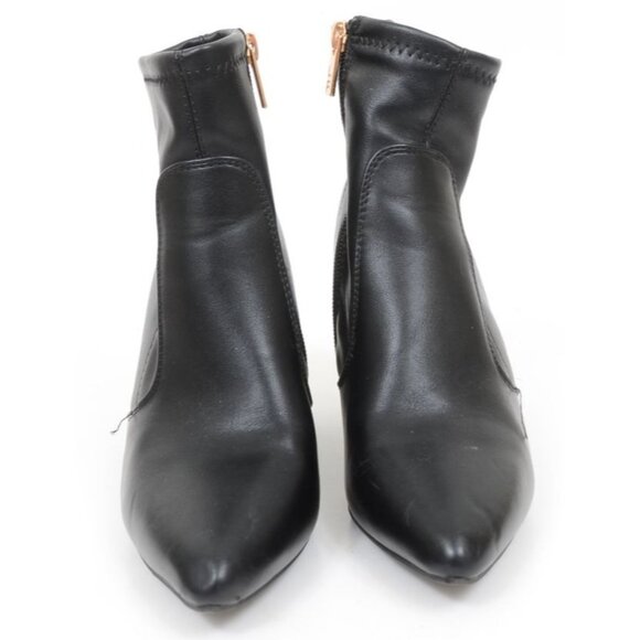 London Fog  Jericho Chunky Ankle Booties Black Vegan Leather Boots Womens 6.5M - Picture 8 of 11